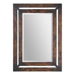Maverick Rectangular Aged Wood Frame Mirror