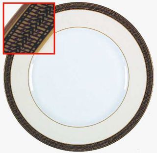 Royal Worcester Samsara Dinner Plate, Fine China Dinnerware   Tan Squares & Line