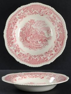 Enoch Wood & Sons Seaforth Pink (Rope/Scallop) Rim Soup Bowl, Fine China Dinnerw