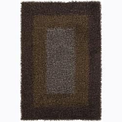 Handwoven Mandara Brown/green/taupe Shag Rug (79 X 106) (Gold, taupePattern ShagTip We recommend the use of a  non skid pad to keep the rug in place on smooth surfaces. All rug sizes are approximate. Due to the difference of monitor colors, some rug col