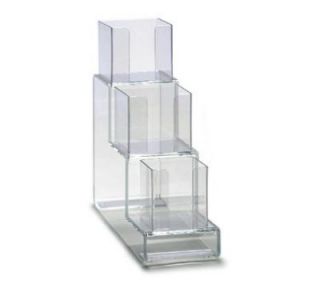 Dispense Rite Lid Organizer, Vertical, 3 Section (1) 4 in & (2) 5 in, 6 in W, Acrylic, Clear