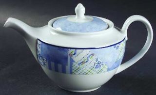 Wedgwood Indigo Teapot & Lid, Fine China Dinnerware   Home Collection,Blue Berri