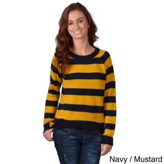Journee Collection Womens Long Sleeve Hi lo Striped Sweater