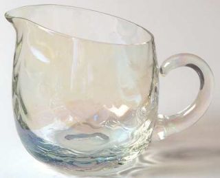 West Virginia Glass Specialty Iridescent Luster Creamer   Stem #3840, Loop Optic