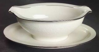 Noritake Affection Gravy Boat with Attached Underplate, Fine China Dinnerware  
