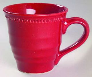 Dansk Craft Colors Rhubarb Mug, Fine China Dinnerware   All Red, Rim, Smooth, No
