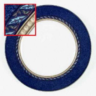 Mikasa Florentine Blue Dinner Plate, Fine China Dinnerware   Blue Rim,Leaf Band,