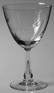 Tiffin Franciscan Dawn Clear Water Goblet   Stem #17614, Clear, Cut