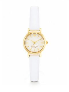 Kate Spade New York Metro Goldtone Stainless Steel & Saffiano Leather Strap Watc