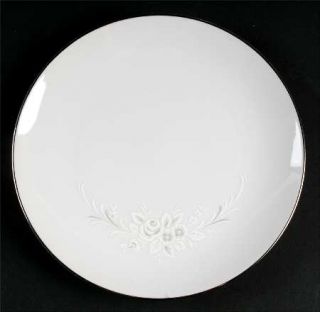 Sango Cantata Salad Plate, Fine China Dinnerware   White/Gray Shadow Flowers