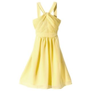 TEVOLIO Womens Plus Size Halter Neck Chiffon Dress   Sassy Yellow   16W