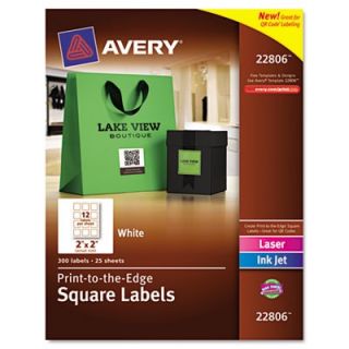 Avery Labels Print To The Edge Easy Peel Labels with TrueBlock, 2 x 2, White