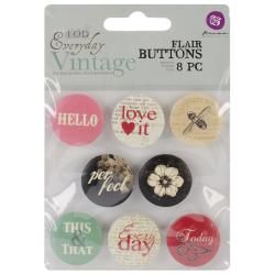 Everyday Vintage Flair Buttons 1 8/pkg  Flair