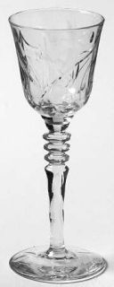 Rock Sharpe 2009 12 Cordial Glass   Stem #2009, Cut Arch  And Floral Design