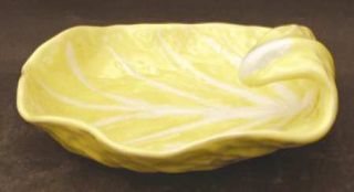 Secla Cabbage Yellow Shell Shaped Dish, Fine China Dinnerware   Yellow, Embossed