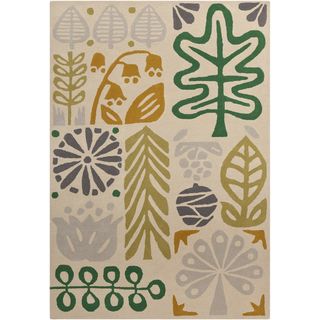 Hand tufted Novelty Neiva Ivory Floral Wool Rug (33 X 53)