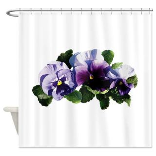  Three Purple Pansies Shower Curtain  Use code FREECART at Checkout