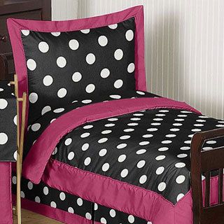 Sweet Jojo Designs Girl 5 piece Hot Dot Toddler Comforter Set