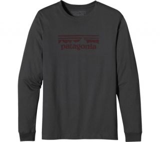 Mens Patagonia L/S Stamp Logo T Shirt   Forge Grey Cotton Shirts