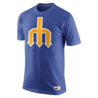 Nike Cooperstown Washed Dugout Logo 1.4 (MLB Mariners) Mens T Shirt   Navy
