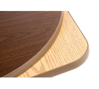 Oak Street Mfg 24x30 Rectangular Pedestal Table   Bar Height, Reversible Oak/Walnut Surface
