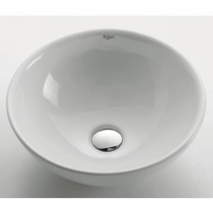 Kraus KCV 141 Ceramic White Round Ceramic Sink