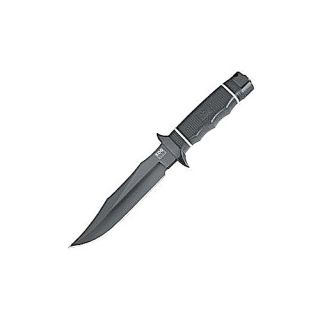 SOG Knives S10BK SOG Tech Bowie Straight Edge Fixed Blade Knife w/Kydex Sheath Black TiNi