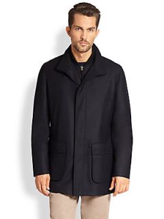  Collection Wool Overcoat   Navy