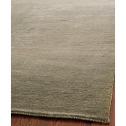 Loomed Knotted Himalayan Solid Grey Wool Rug (4 X 6)