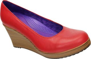 Womens Crocs A leigh Closed Toe Wedge   Dark Red/Walnut Casual Shoes