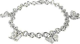 Womens Casual Barn CJT009   White Gold Plated Charm Bracelets