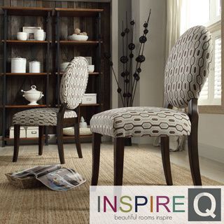 Inspire Q Zoey Chain link Print Round Back Side Chairs (set Of 2)