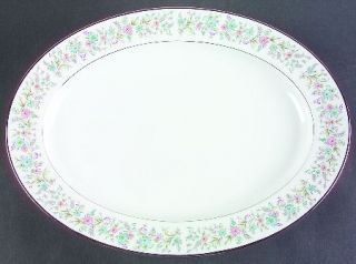 Noritake Blythe 16 Oval Serving Platter, Fine China Dinnerware   Pastel Floral