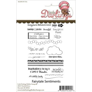 Little Darlings Unmounted Rubber Stamp  Fairy Tale Sentiments