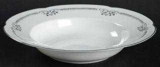 Franconia   Krautheim Silver Dream Rim Soup Bowl, Fine China Dinnerware   Platin