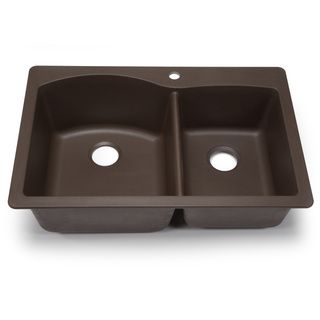 Blanco Silgranit Diamond Cafe Brown 1 3/4 Dual Mount Double Bowl Kitchen Sink (Cafe brownCut out template providedStyle Dual mountSink type KitchenExterior dimensions 33 inches wide x 22 inches long x 9 inches deepInterior dimensions 29 inches wide x 