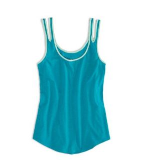 Teal Lawn AEO Factory Double Strap Graphic Tank, Womens S