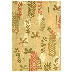 Handmade Ferns Contemporary Taupe Wool Rug (39 X 59) (BeigePattern FloralMeasures 0.625 inch thickTip We recommend the use of a non skid pad to keep the rug in place on smooth surfaces.All rug sizes are approximate. Due to the difference of monitor colo
