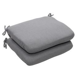 Outdoor Gray Textured Solid Rounded Seat Cushions (set Of 2) (GreyMaterials 100 percent polyesterFill 100 percent virgin polyester fiber fillClosure Sewn seam Weather resistantUV protectionCare instructions Spot clean onlyDimensions 18.5 inches high 