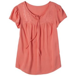 Mossimo Supply Co. Juniors Challis Embroidered Top   Yam Orange XL(15 17)