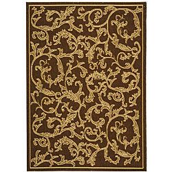 Indoor/ Outdoor Mayaguana Brown/ Natural Rug (4 X 57) (BrownPattern FloralMeasures 0.25 inch thickTip We recommend the use of a non skid pad to keep the rug in place on smooth surfaces.All rug sizes are approximate. Due to the difference of monitor colo