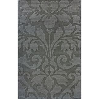 Nuloom Handmade Neutrals And Textures Damask Grey Wool Rug (5 X 8)