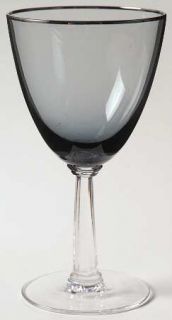 Gorham Evensong Water Goblet   Stem #6010, Smoke Bowl, Platinum Trim