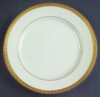 Fitz & Floyd Roanoke Salad Plate, Fine China Dinnerware   Gold Encrusted Band,Sm
