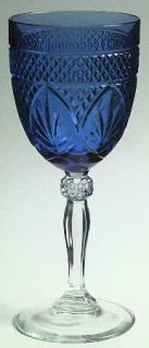 Cristal DArques Durand Antique Sapphire Blue Water Goblet   Pressed Cut, Sapphi
