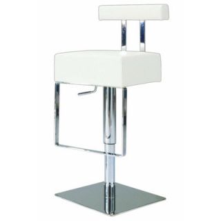 Chintaly Adjustable Upholstered Swivel Stool 0812 AS WHT