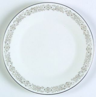 Minton Glenwood Bread & Butter Plate, Fine China Dinnerware   Tan/Gray Flowers&L