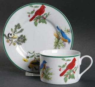 National Wildlife Federation Wfe3 Flat Cup & Saucer Set, Fine China Dinnerware  