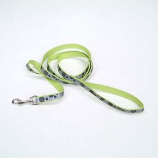 Lazer Brite Reflective Dog Leash in Lime with Dot Print