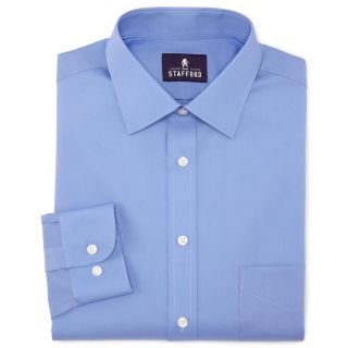 Stafford Easy Care Cotton Broadcloth Dress Shirt, Blue, Mens